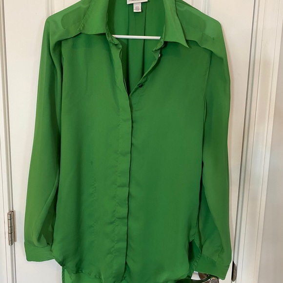 3.1 Phillip Lim Tops - 3.1 Phillip Lim Green silk Button down Blouse